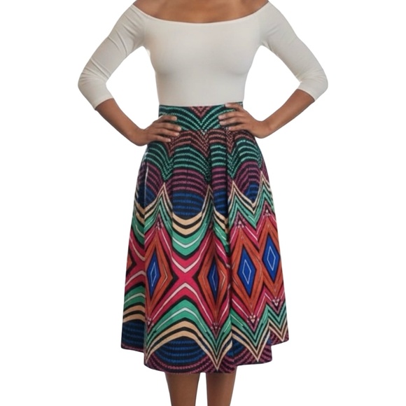 N BY NANCY Dresses & Skirts - # A106 -  N By NANCY Dopamine Multicolor Geometric Print Skirt   NWT Size M